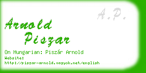 arnold piszar business card